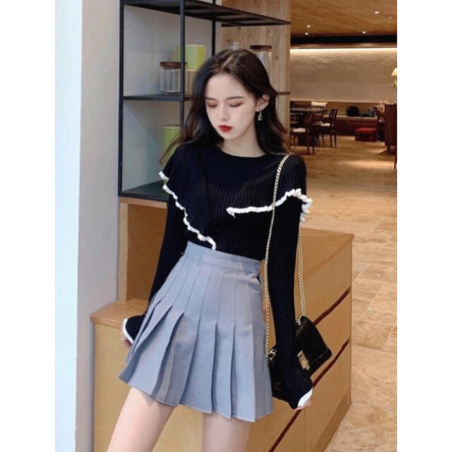 ❤︎ 韓国 服 レディース ニット フリルニット 韓国風 ❤︎の ❤︎ 韓国 服 レディース ニット フリルニット 韓国風 ❤︎の