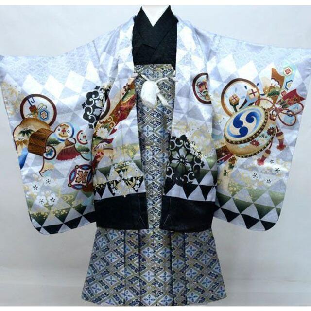 七五三 五歳 男児 羽織袴フルセット 金刺繍 兜 紋袴 袴変更可 NO32808 キッズ/ベビー/マタニティのキッズ服男の子用(90cm~)(和服/着物)の商品写真