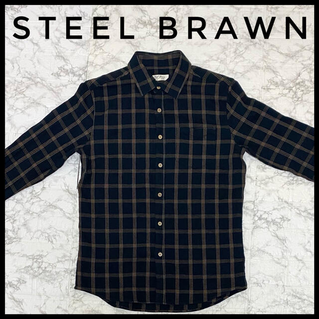 STEEL BRAWN スティールブラウン　メンズ長袖シャツ　Lサイズ　チェック メンズのトップス(シャツ)の商品写真