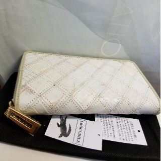 鰐本物☆ナイルクロコダイル パッチワーク ラウンド長財布 人気の