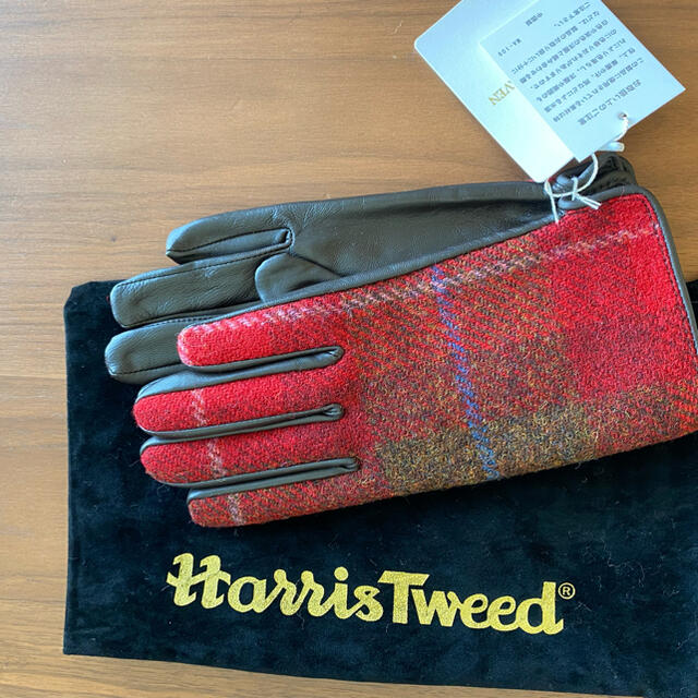Harris Tweed(ハリスツイード)の新品　ハリスツィードx羊革　レディースグローブ レディースのファッション小物(手袋)の商品写真