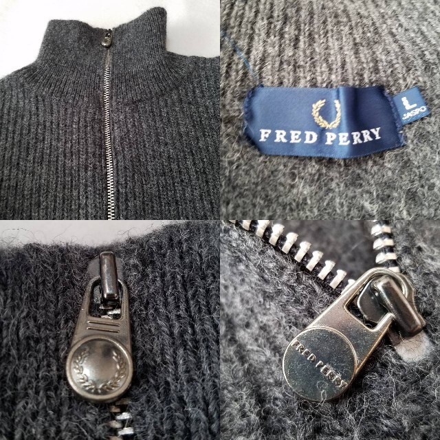 FRED PERRY(フレッドペリー)のFRED PERRY Half-Zip 月桂樹刺繍入り ハイネックPO セーター メンズのトップス(ニット/セーター)の商品写真