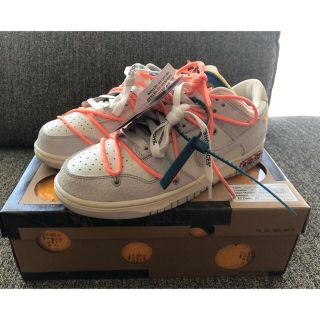 ナイキ(NIKE)のNIKE off-white Dunk Low LOT19  ダンクオフホワイト(スニーカー)