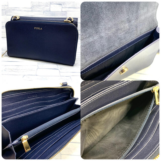 超美品 FURLA フルラ ショルダーウォレット ラウンド リーヴァ 超美品 FURLA フルラ ショルダーウォレット ラウンド リーヴァ