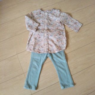 ベビーギャップ(babyGAP)の花柄フリルブラウス80(シャツ/カットソー)