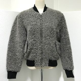 アクネストゥディオズ(Acne Studios)のアクネストゥディオズ ACNE STUDIOS 14AW TYSON BOUCLE MA-1 ウールブルゾン 上着 ボンバージャケット ブルゾンジャケット ウール グレー系 美品(ブルゾン)