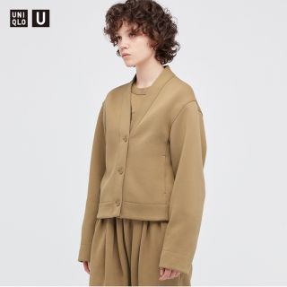 ユニクロ(UNIQLO)の今季ユニクロU スウェットvネックカーディガンL(カーディガン)