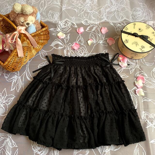 mon Lily(モンリリィ)のモンリリィのブラックチュールスカート レディースのスカート(ミニスカート)の商品写真