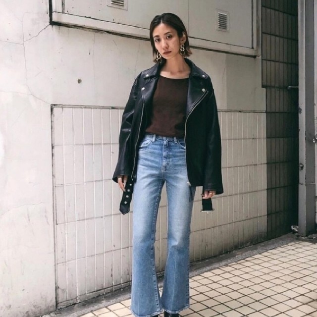 【本革美品】moussy オーバーサイズジャケット ライダースジャケット