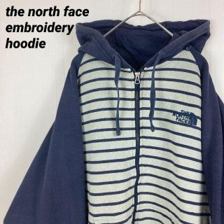 【ゆるダボオーバーサイズXL】THE NORTH FACEジップアップパーカー紺(スウェット)