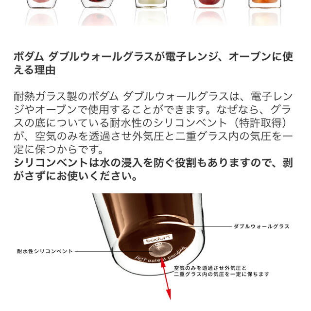 bodum(ボダム)の【新品】BODUM ボダム ASSAM アッサム ダブルウォール グラス　2個 インテリア/住まい/日用品のキッチン/食器(グラス/カップ)の商品写真