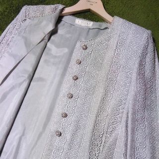 SOIR - 美品 ソワールドルチェ 総レース ノーカラー ジャケット 9号の