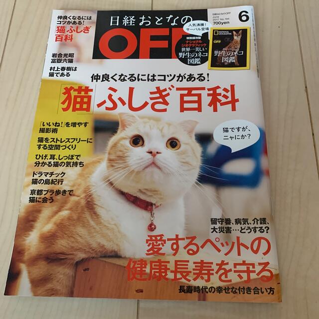 日経おとなの OFF (オフ) 2017年 06月号　猫　ふしぎ百科 エンタメ/ホビーの雑誌(生活/健康)の商品写真