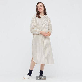 ユニクロ(UNIQLO)の新品未使用⭐︎ユニクロ　ソフトストレッチパジャマワンピース　UNIQLO(ロングワンピース/マキシワンピース)