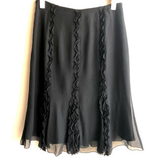 エムケーミッシェルクラン(MK MICHEL KLEIN)のスカート　シルク　ブラック　黒(ひざ丈スカート)
