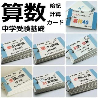 【100】中学受験　算数・国語・理科・社会　暗記カードセット　参考書問題集