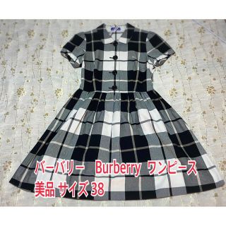 バーバリーブルーレーベル(BURBERRY BLUE LABEL)のバーバリー Burberry  チェックワンピース 美品 サイズ38(ひざ丈ワンピース)