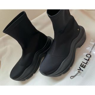 イエローブーツ(Yellow boots)のYELLO TOKYO BLACK シングル スニーカー ブーツ Sサイズ(ブーツ)