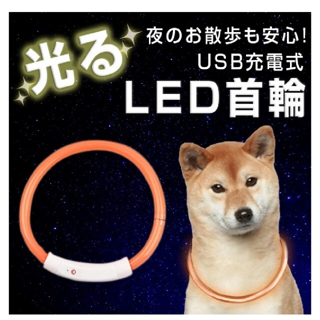 犬 首輪 光る 猫 USB充電式 LED 小型犬 中型犬 大型犬 エンタメ/ホビーのおもちゃ/ぬいぐるみ(その他)の商品写真