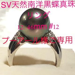 SV天然南洋黒蝶真珠リング　#12. 12.46mm(リング(指輪))