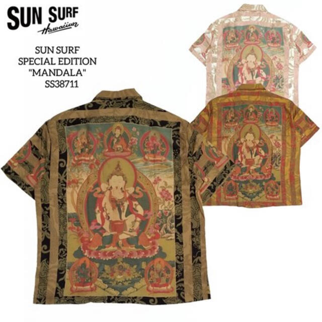 SUN SURF SPECIAL EDITION “MANDALA” BLACKレーヨンフジエットプリント