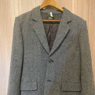 ☆ハリスツイード生地☆A.P.C. ツイードテーラードジャケット　チェック柄