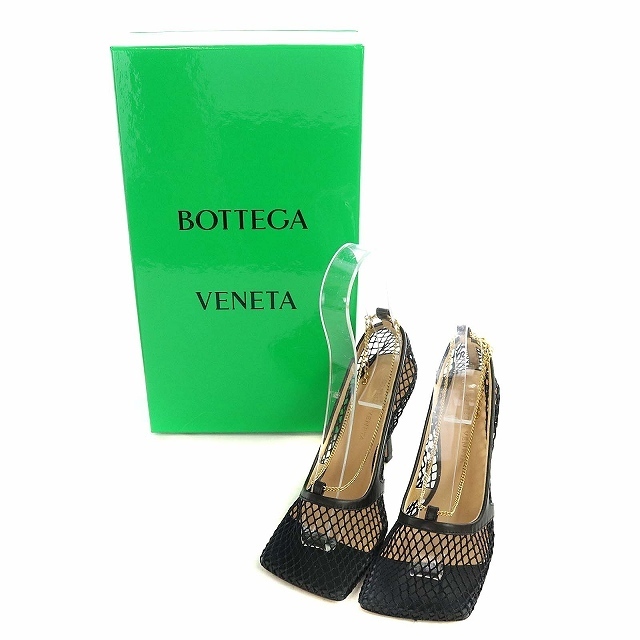 Bottega Veneta - ボッテガヴェネタ ストレッチパンプス スクエアトゥ ハイヒール 23 黒 Bottega Veneta - ボッテガヴェネタ ストレッチパンプス スクエアトゥ ハイヒール 23 黒