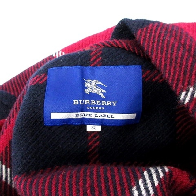 BURBERRY BLUE LABEL(バーバリーブルーレーベル)のバーバリーブルーレーベル ケープ ストール マフラー チェック フード M レディースのファッション小物(ストール/パシュミナ)の商品写真