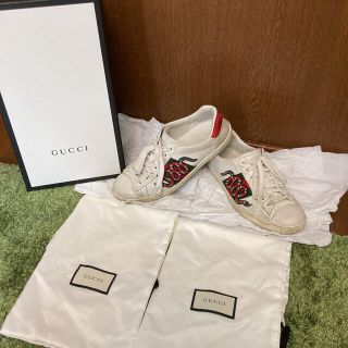 グッチ(Gucci)のGUCCI グッチ エース レザースニーカー スネーク ミケーレ 確実正規品(スニーカー)