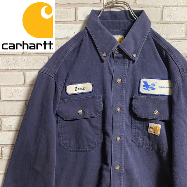 カーハート　ワークシャツ carhartt  ビックシルエット　90s