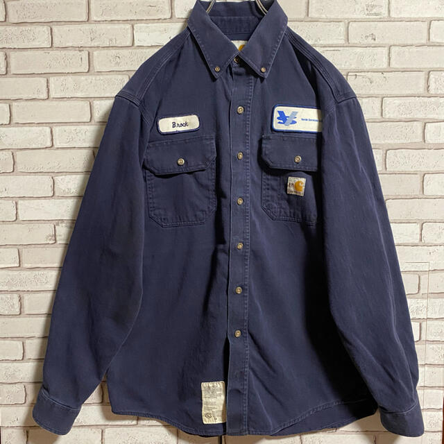 carhartt(カーハート)の90s 古着 カーハート ワークシャツ ロゴタグ ビッグシルエット ゆるだぼ メンズのトップス(シャツ)の商品写真