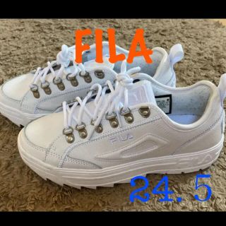 FILA - お値下げ フィラ FILA スニーカー 白 24.5の通販 by モピモピ ...