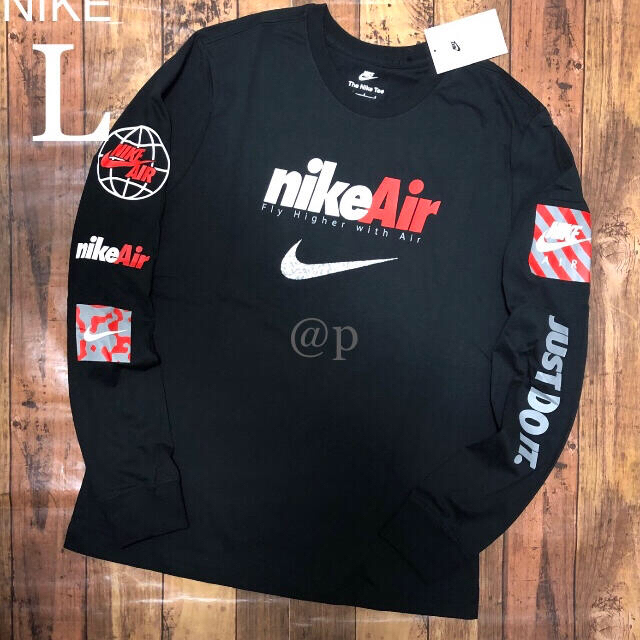 NIKE(ナイキ)の新品 L NIKE ナイキ エア ロンT 長袖Tシャツ 黒 L メンズのトップス(Tシャツ/カットソー(七分/長袖))の商品写真