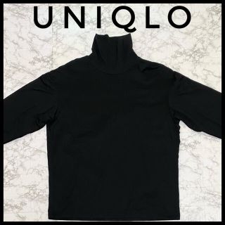 ユニクロ(UNIQLO)のUNIQLO ユニクロ　タートルネックT（長袖）ブラック　Lサイズ(Tシャツ/カットソー(七分/長袖))