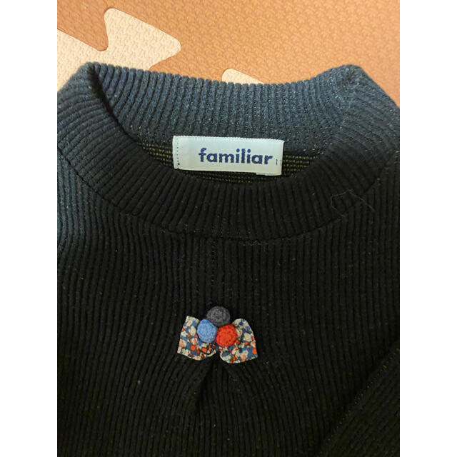 familiar(ファミリア)のfamiliar ニットソー、黒　110 キッズ/ベビー/マタニティのキッズ服女の子用(90cm~)(ニット)の商品写真