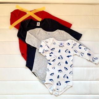 プチバトー(PETIT BATEAU)のプチバトー　長袖ボディ肌着　3枚セット(肌着/下着)