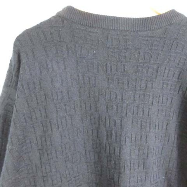 FENDI(フェンディ)のフェンディ ロゴ ニット セーター プルオーバー クルーネック ウール 黒  メンズのトップス(ニット/セーター)の商品写真