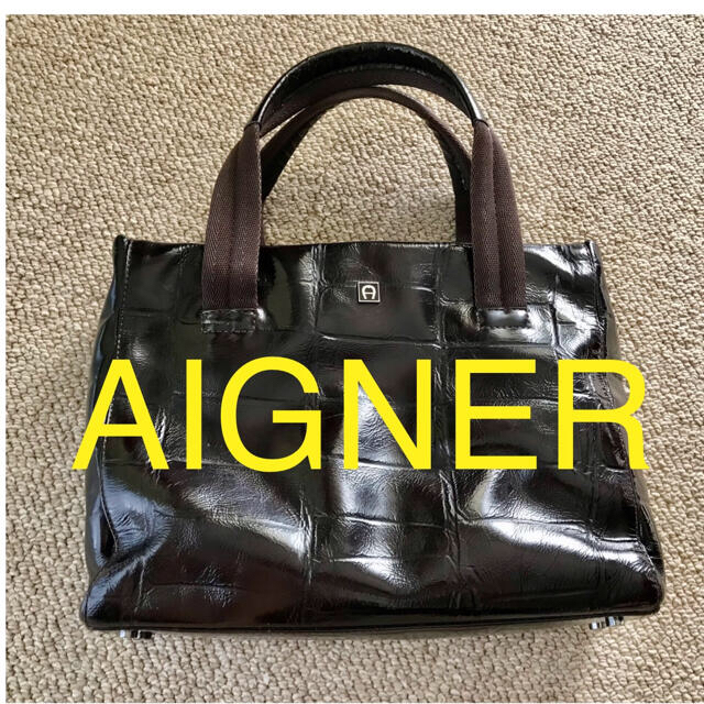 AIGNER - アイグナーAIGNER 型押し ハンドバッグ、ミニトートバッグの通販 by みかりん's shop｜アイグナーならラクマ
