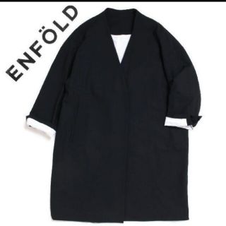 エンフォルド(ENFOLD)のAyame 様専用☆　ENFOLD　ノーカラーコート　ブラック　size36(スプリングコート)