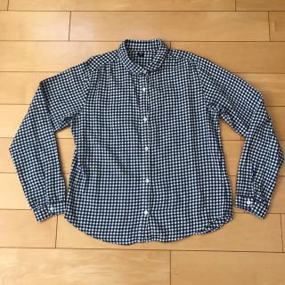 ユニクロ(UNIQLO)のkids150cmギンガムチェック長袖シャツ(中古)(ブラウス)