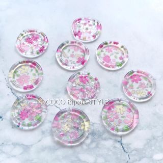 《10枚1セット》メルヘンフラワー（ピンク）♡クリアミニシーリングスタンプ❤︎