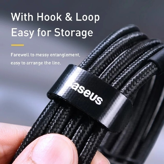 【新品】赤 Baseus 100W USB C To C ケーブル 2m スマホ/家電/カメラのスマートフォン/携帯電話(バッテリー/充電器)の商品写真