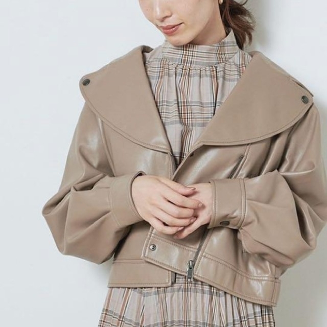 SNIDEL - 新品タグ付 フェイクレザービッグカラージャケット SNIDEL - 新品タグ付 フェイクレザービッグカラージャケット