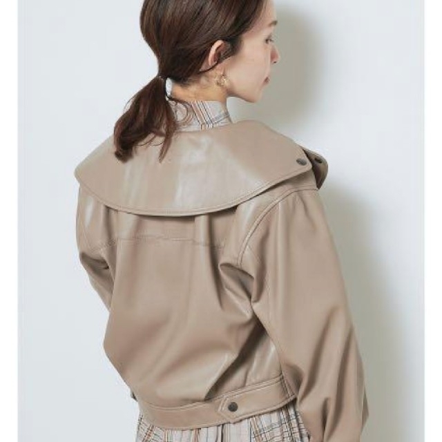 SNIDEL - 新品タグ付 フェイクレザービッグカラージャケット SNIDEL - 新品タグ付 フェイクレザービッグカラージャケット