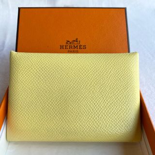 エルメス(Hermes)の正規品☆エルメス カードケース 名刺入れ イエロー系 男女兼用(名刺入れ/定期入れ)