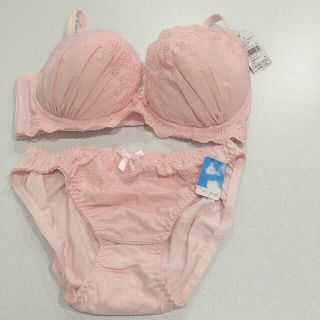 コットン素材のブラ&ショーツ(F75.L)fran de lingerie(ブラ&ショーツセット)