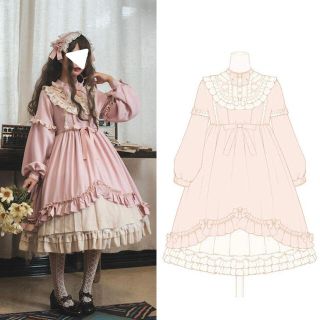 アンジェリックプリティー(Angelic Pretty)のふんわりピンクロリータセット　美品(ひざ丈ワンピース)