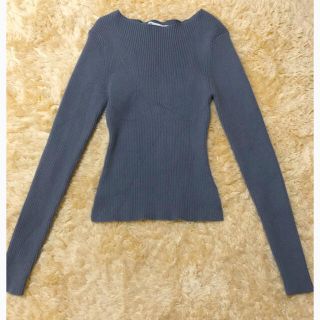 ザラ(ZARA)のZARA パープル リブニット(ニット/セーター)