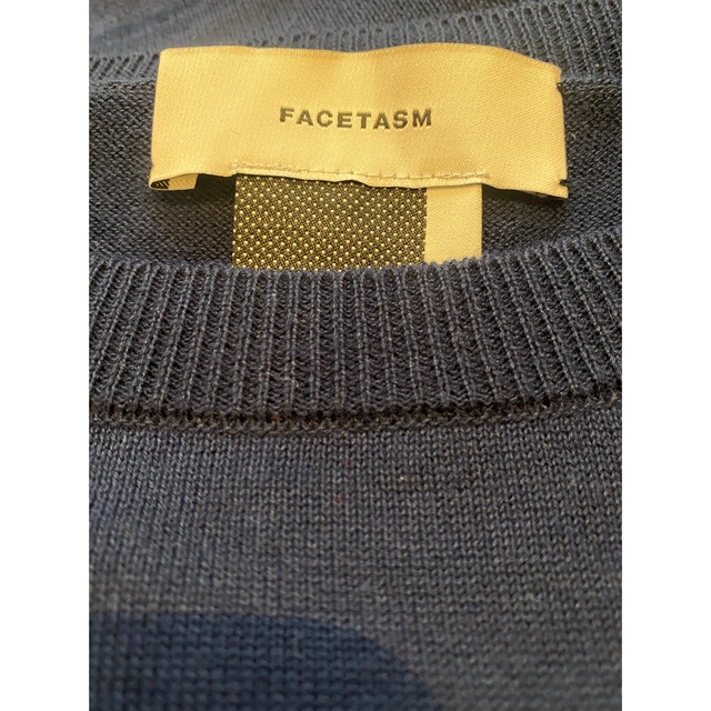 FACETASM(ファセッタズム)の美品FACETASM 文字ニットネイビーサンプル品 レディースのトップス(ニット/セーター)の商品写真