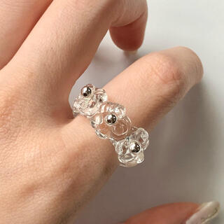 watery silver flower ring(リング)